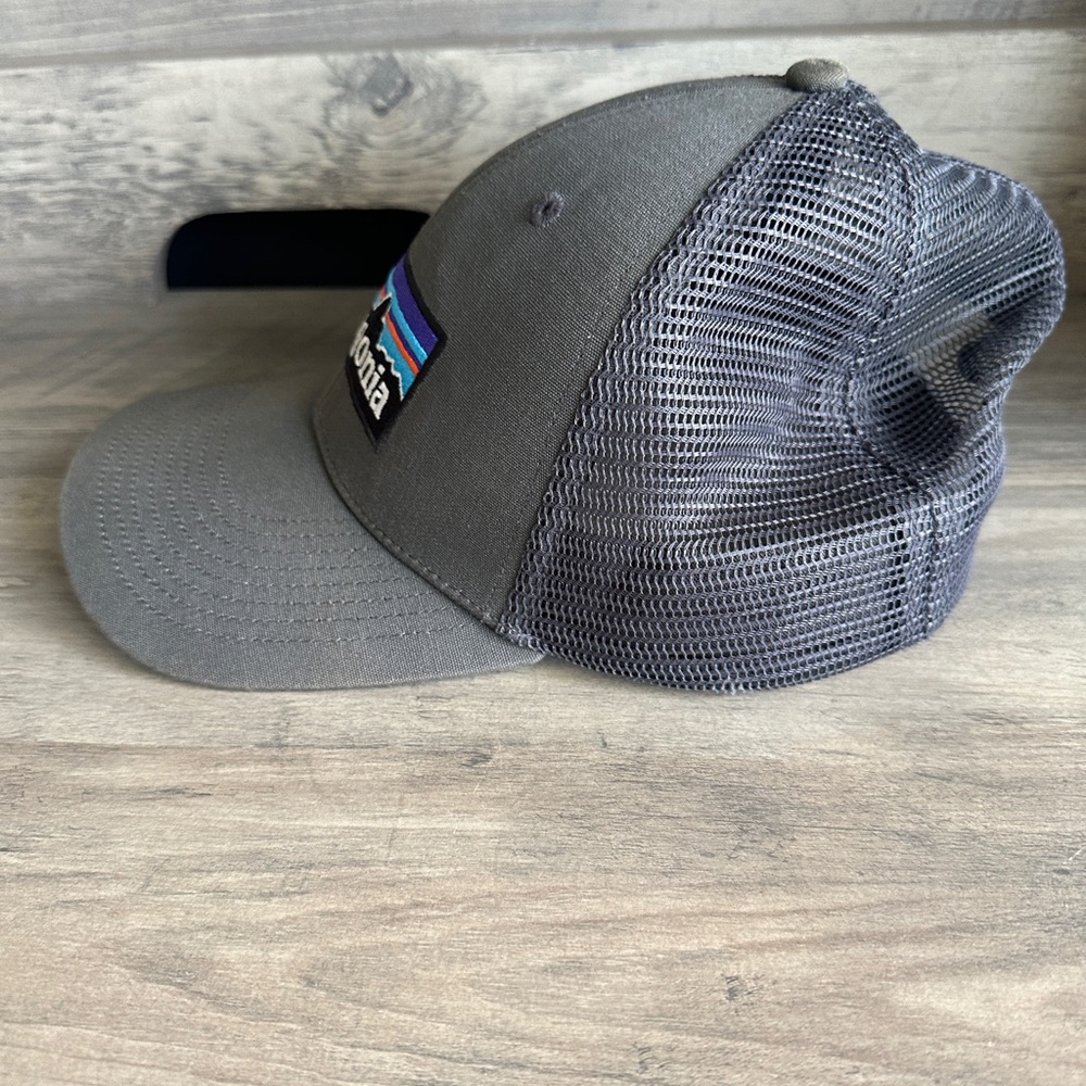 Patagonia Hat Cap Snap Back Brown Blue Mountains Logo Trucker Mesh Mens - Picture 3 of 7